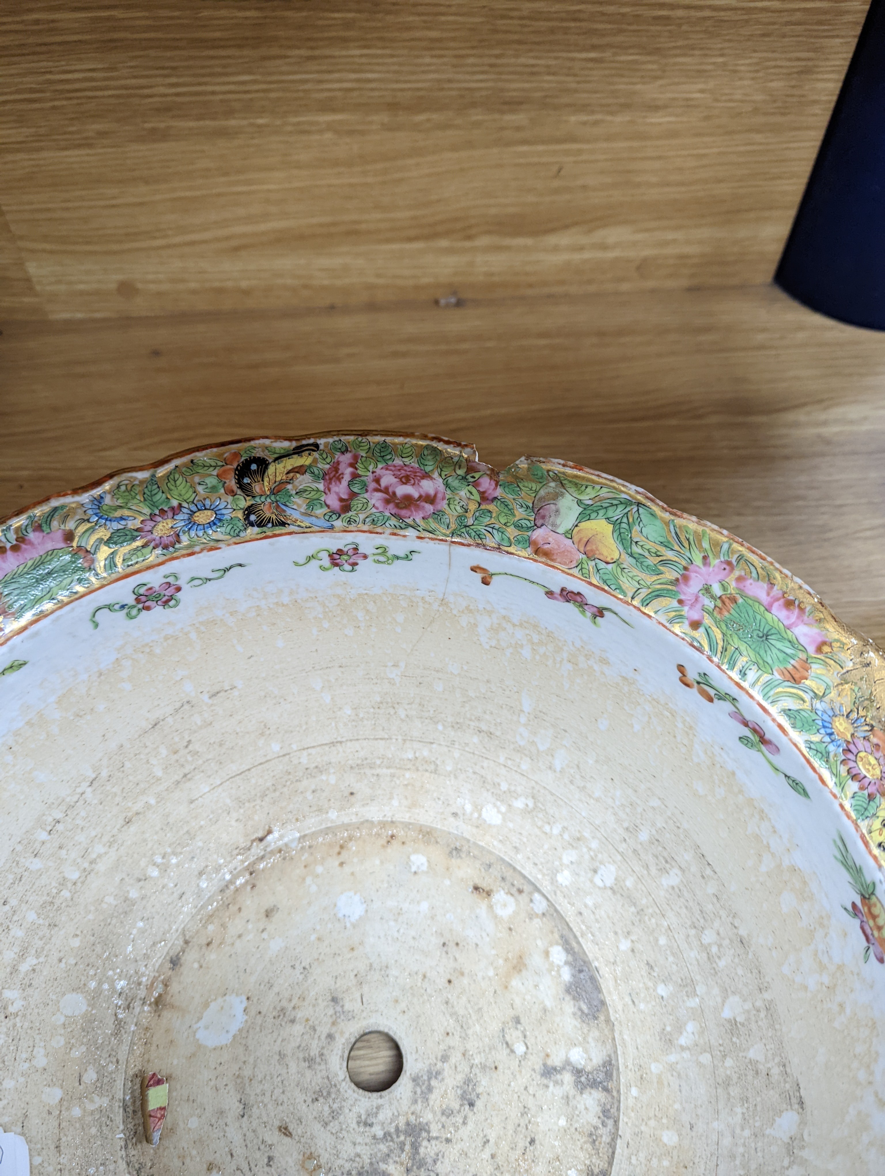 A Large Chinese famille rose flower pot, mid 19th century, 38cm